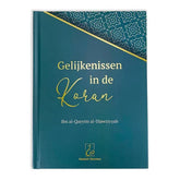 Teal boek met gouden letters uit Gelijkenissen in de Koran